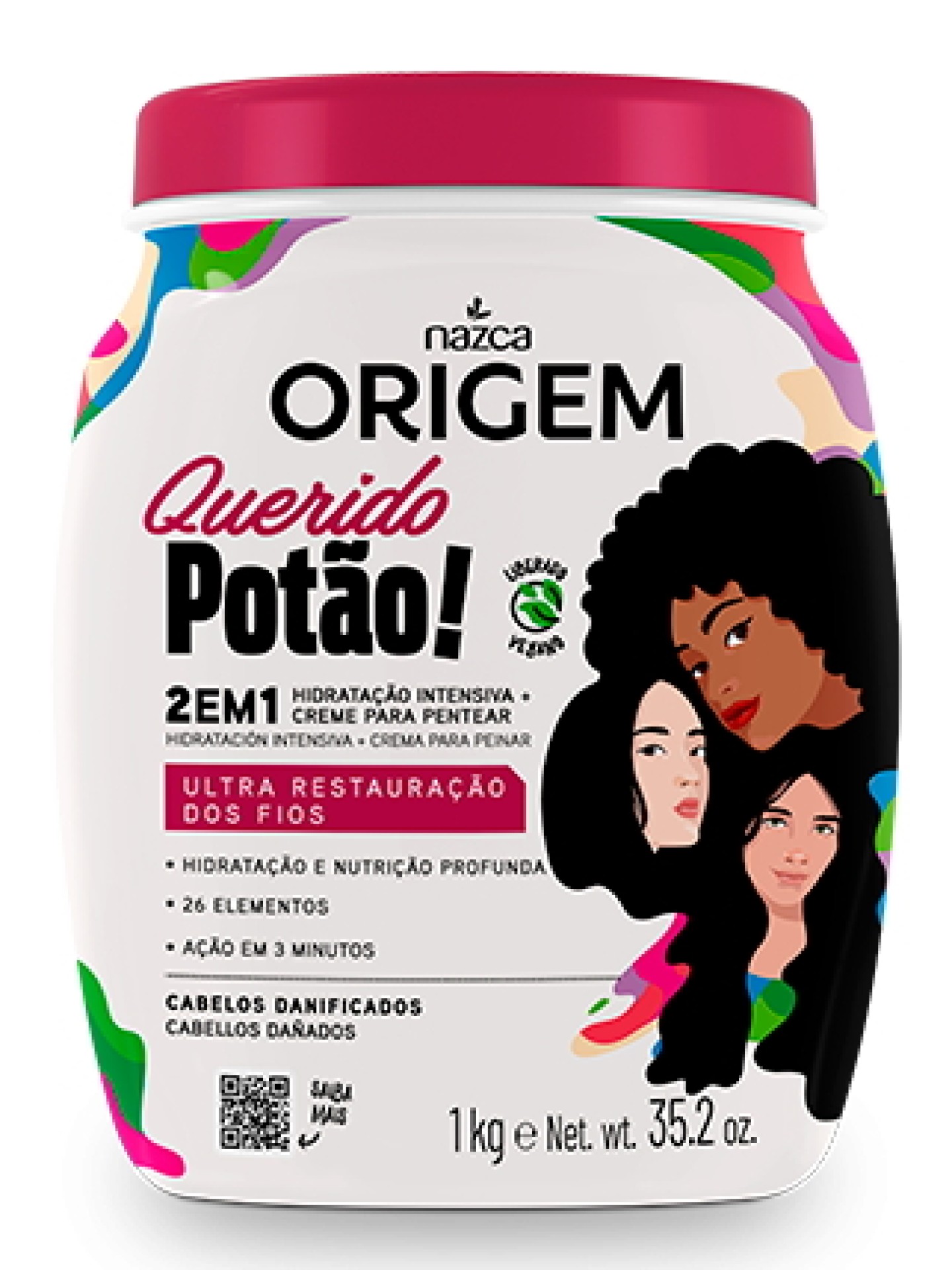 ORIGEM 2em1 Cr. Hidr.+Creme P/ Pentear Querido Potão 1kg