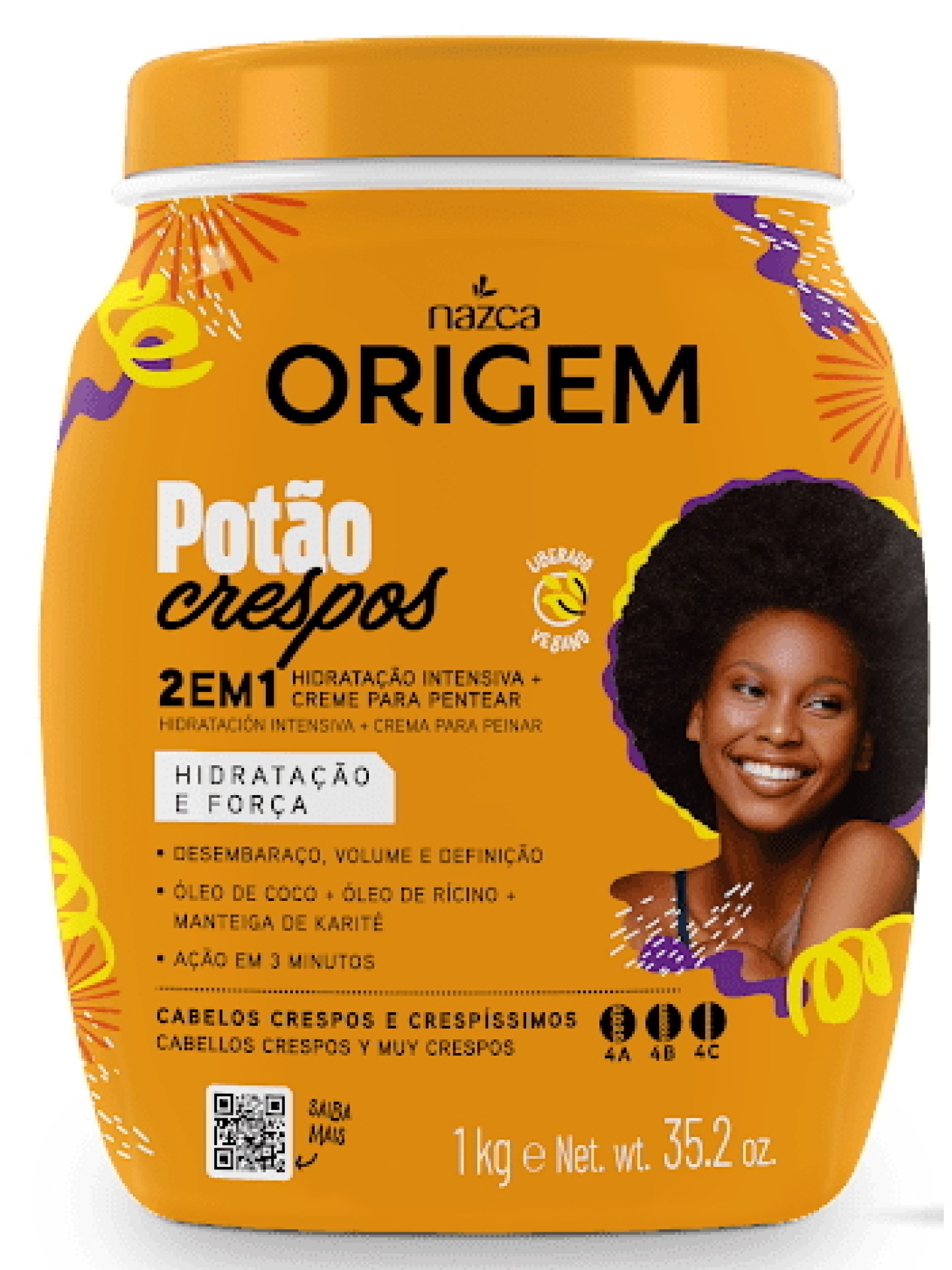 ORIGEM Cr. de Hidratacao Intensiva Crespos 1Kg