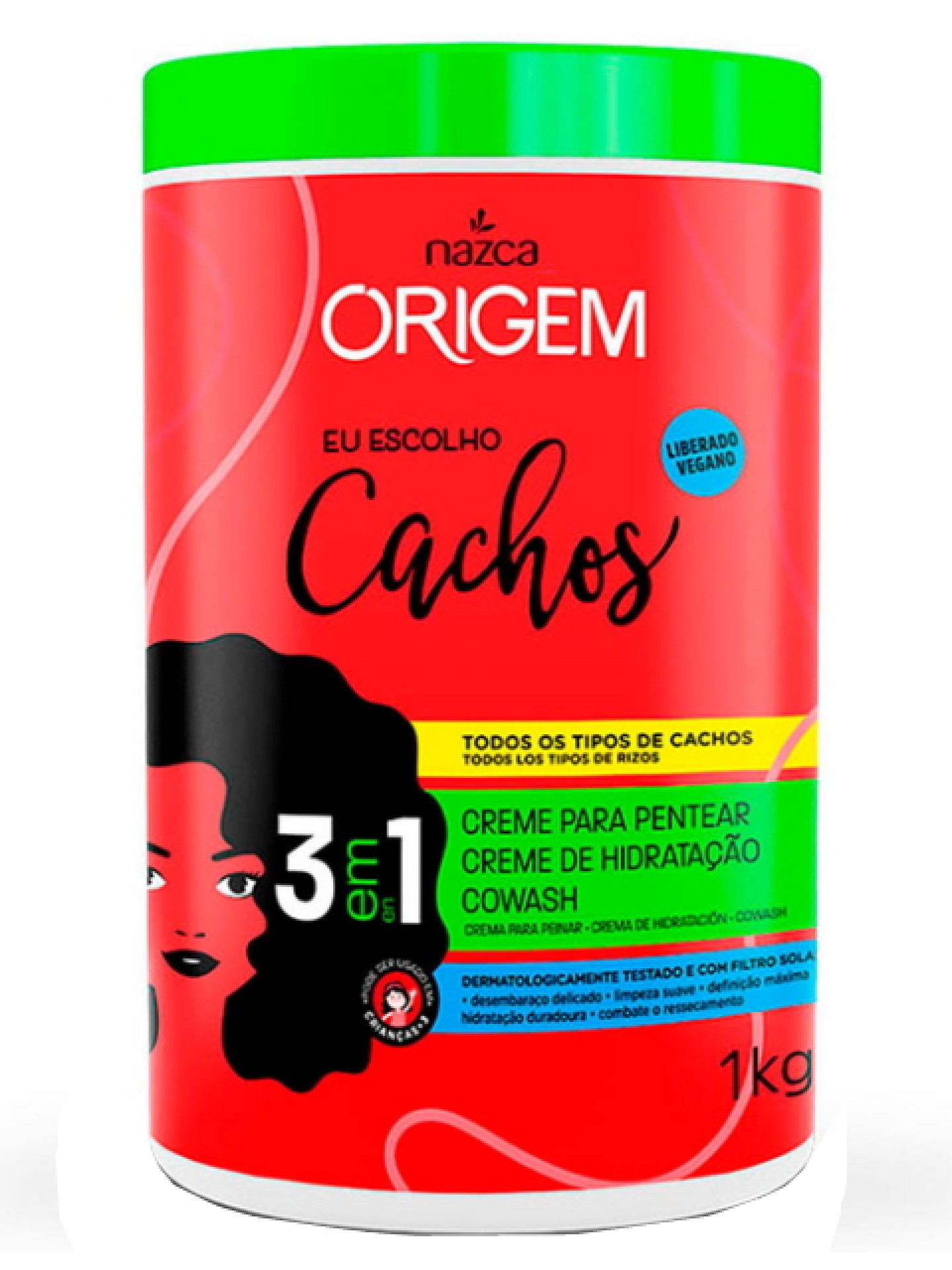 ORIGEM 3em1 Cr.Hidr.+Cowash+Creme P/Pentear Cond. Cachos 1kg