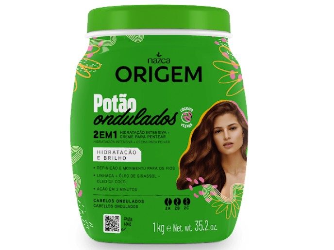 ORIGEM 2em1 Cr. Hidr.+Creme P/ Pentear Potão Ondulados 1kg