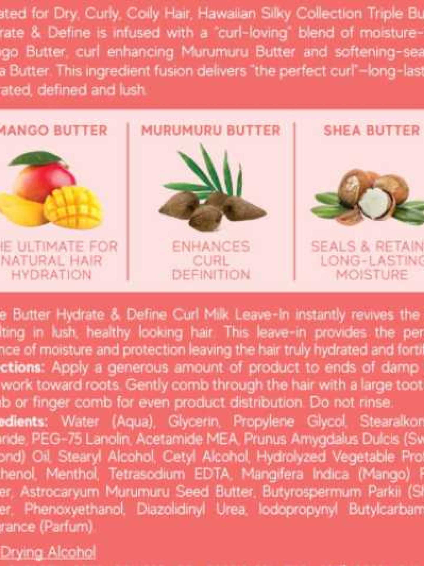 Hawaiian Silky TB Hydrate & Define Curl Milk 8oz