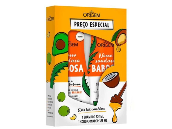 ORIGEM Kit Shampoo + Cond. Babosa
