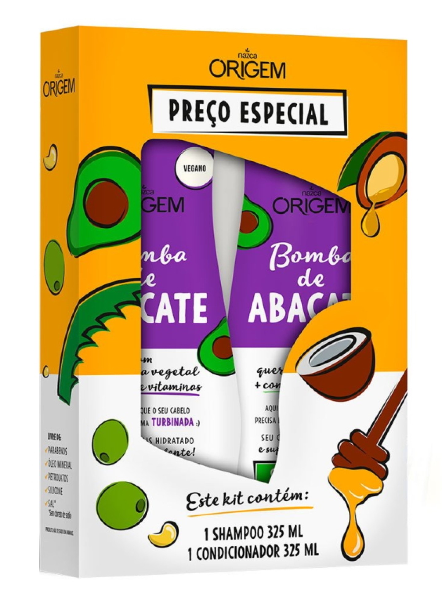 ORIGEM Kit Shampoo + Cond. Bomba de Abacate