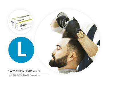 Raclac Luvas Descart�veis Nitrilo Preto L 100und - Image product