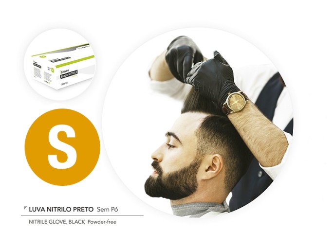 Raclac Luvas Descart�veis Nitrilo Preto S 100und