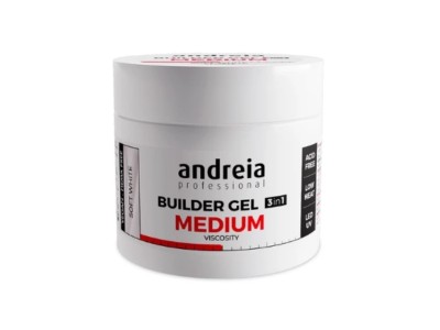 Andreia Gel Constru��o 3 em 1 Medium - Soft White 200gr - Image product