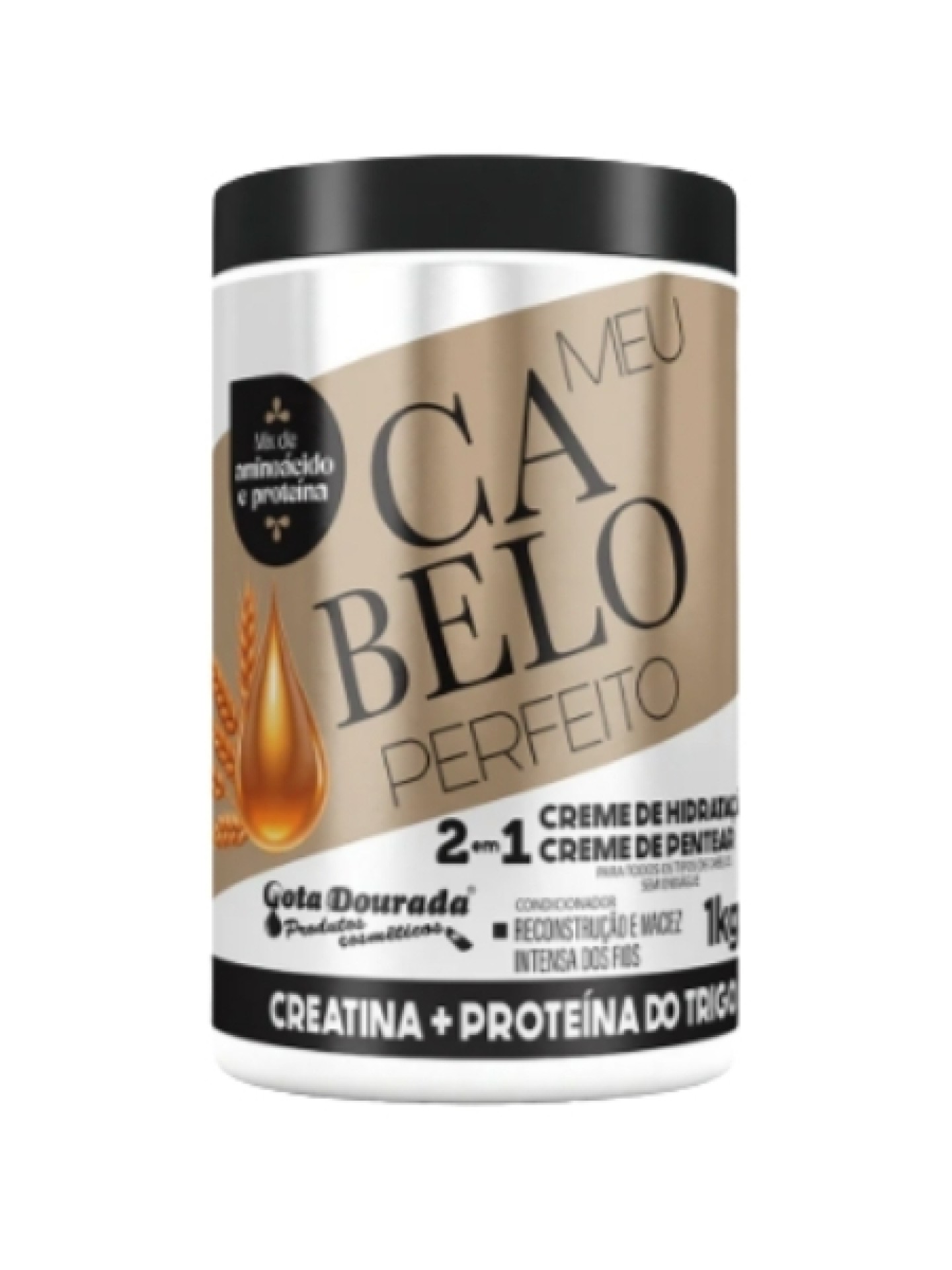 Gota Dourada Mascara + Creme de Pentear Creatina 1Kg