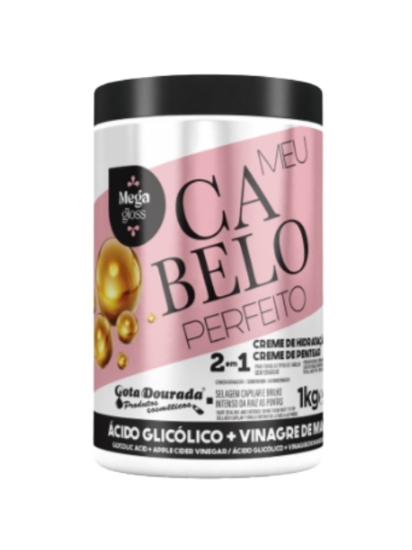 Gota Dourada Mascara + Creme de Pentear Ácido Glicólico 1Kg
