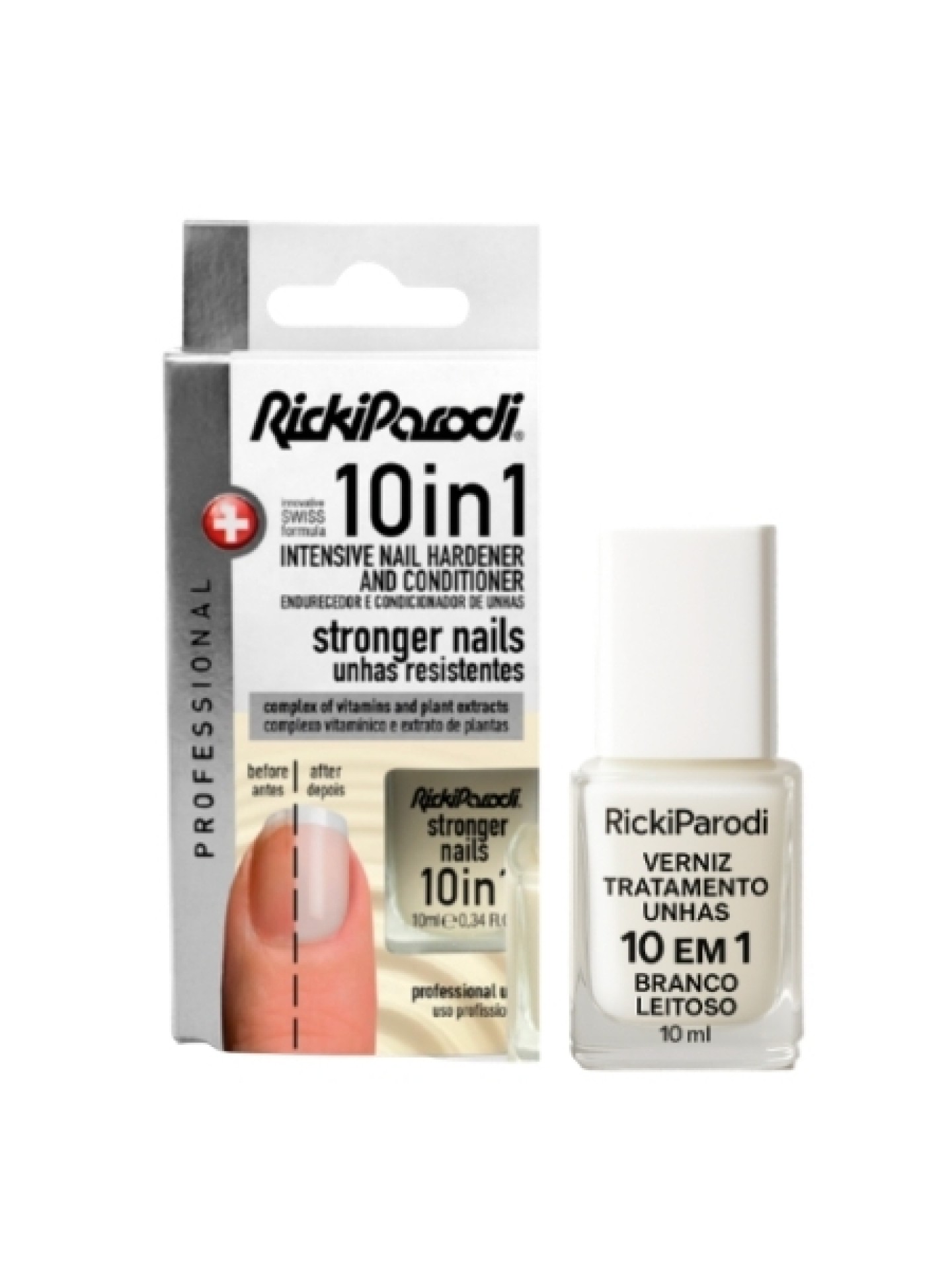 Verniz Tratamento Rickiparodi 10 em 1 Branco Leitoso 10ml