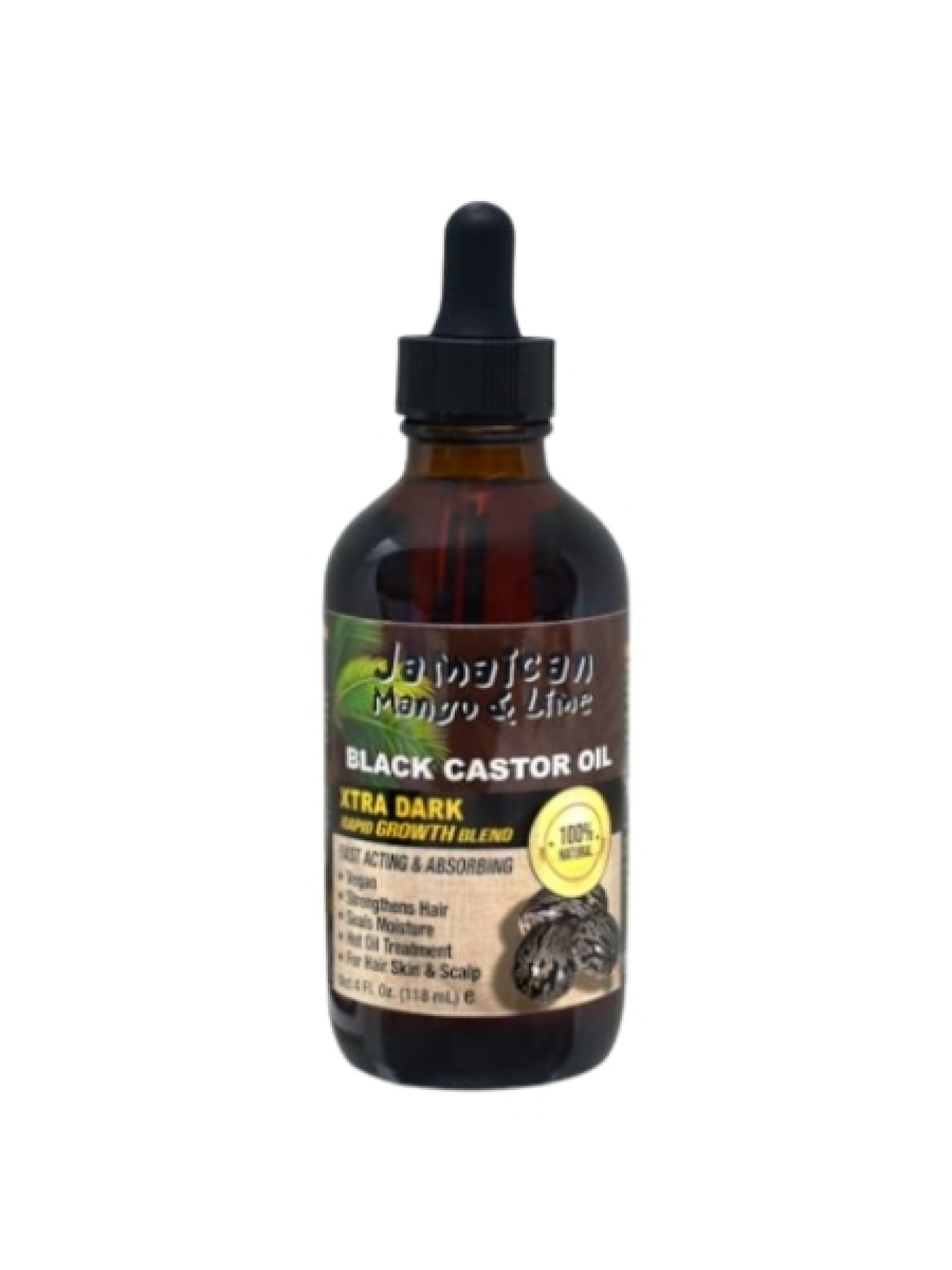 JM Black Castor Oil Xtra Dark 4oz.