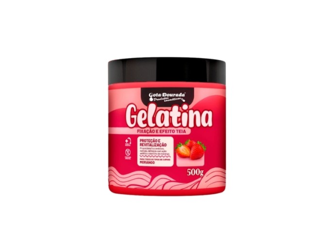 Gota Dourada Gelatina Capilar Morango Fix. Efeito Teia 500g