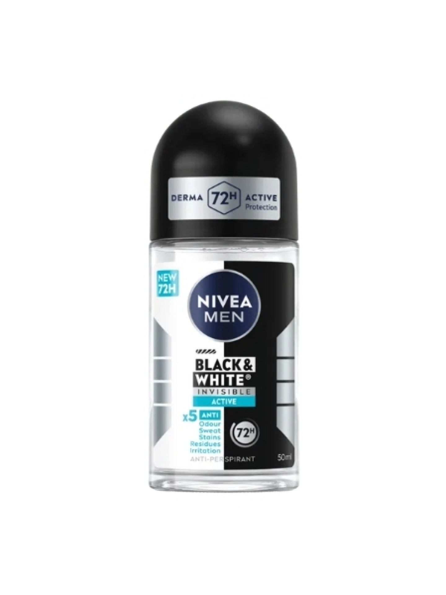 NIVEA MEN ROLLON B&W INVISIBLE FRESH ANTIBAKTERI 50ml