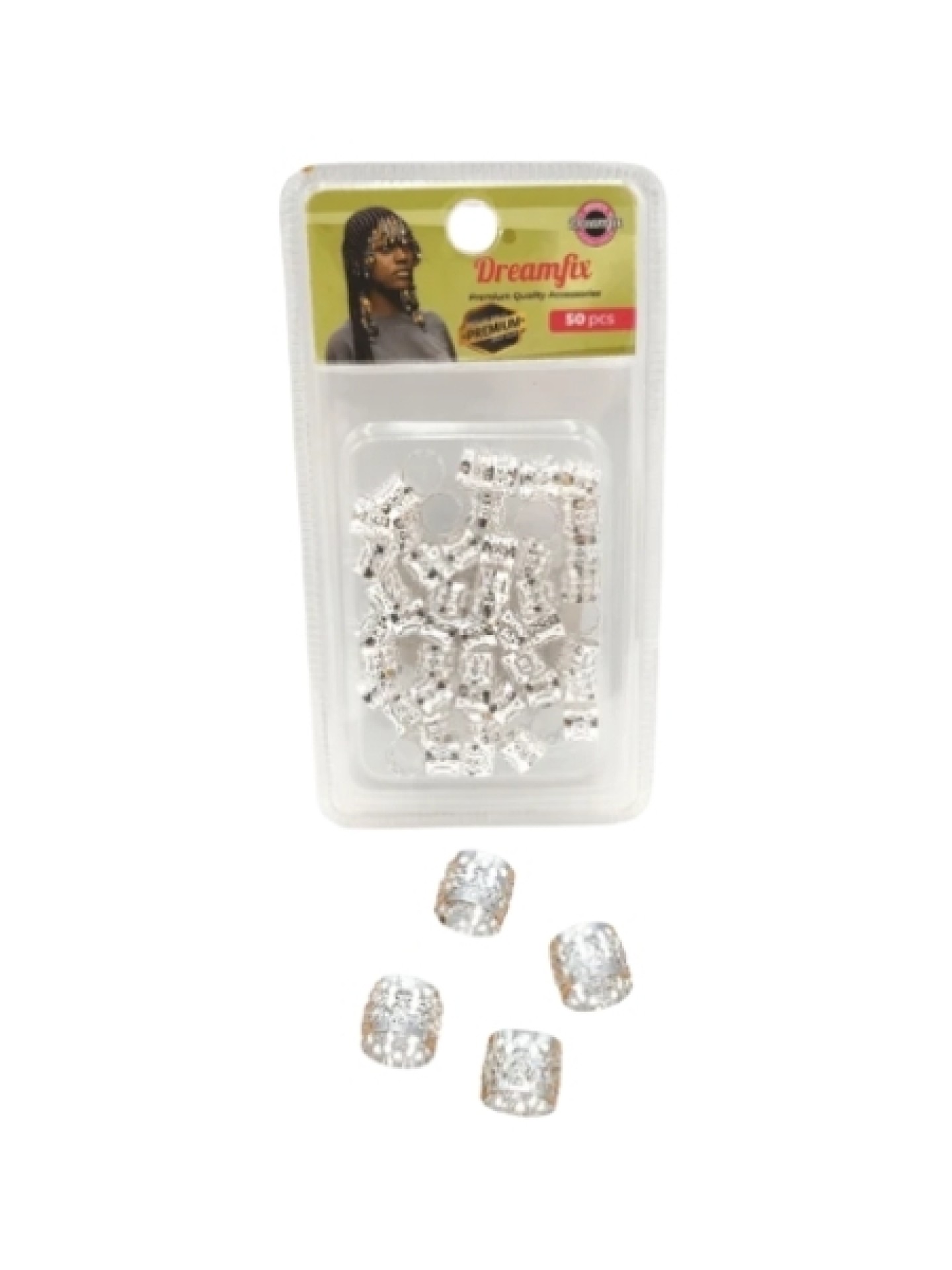 Dream Fix Open Ring Hair Beads Silver 26 Pçs