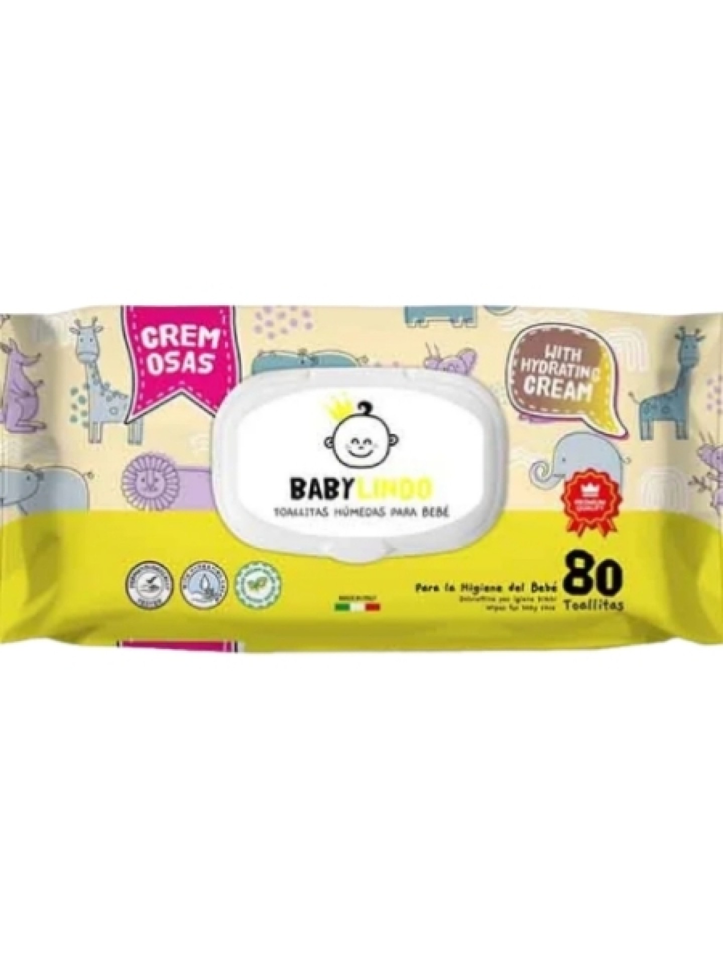 Baby Lindo Cremosas Toalhitas Humidas 80 unid.